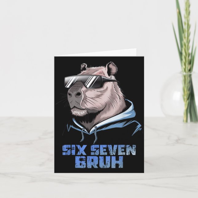 Carte 67 Meme Capybara Drôle Six Sept Bruh Capybara Pour (Devant)