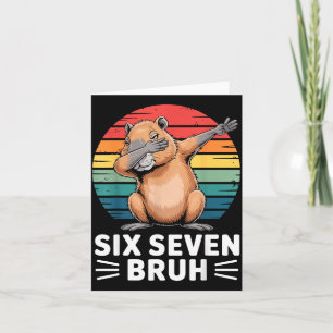 Carte 67 Meme Capybara Drôle Six Sept Bruh Humour Pour E