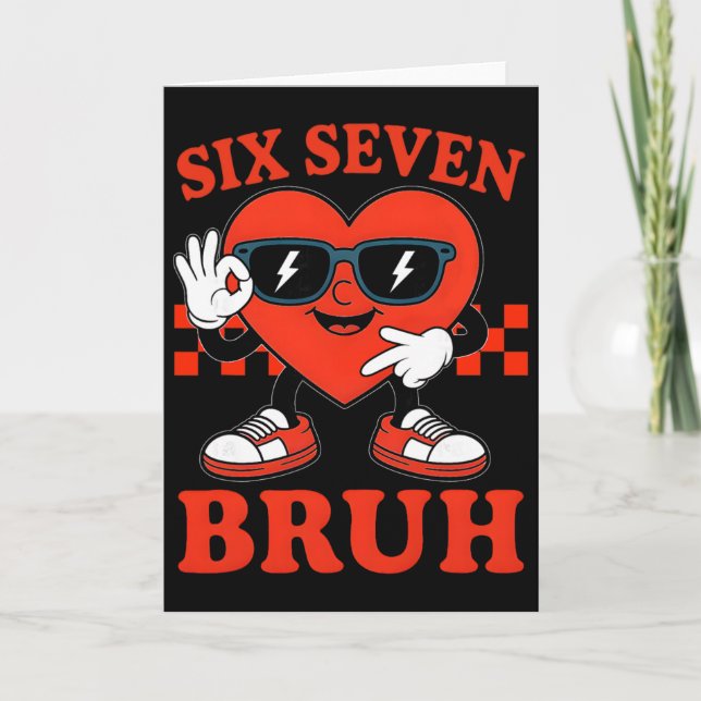 Carte 67 Meme Drôle Six Sept 6 7 Bruh Saint-Valentin Cœu (Devant)