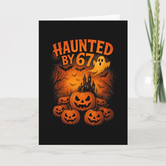 Carte 67 Mème Fantôme Halloween Drôle Six Sept Gén (Devant)