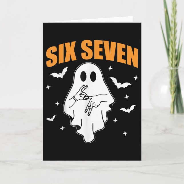 Carte 67 Meme Funny Ghost Halloween Haunted 6 7 Six Seve (Devant)