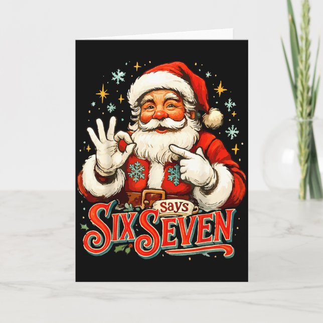 Carte 67 Meme Humor 6-7 Funny Santa Says Christmas 67th  (Devant)
