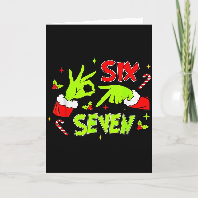 Carte 67 Meme humour 6 7 Drôle Six Sept Noël  (Devant)