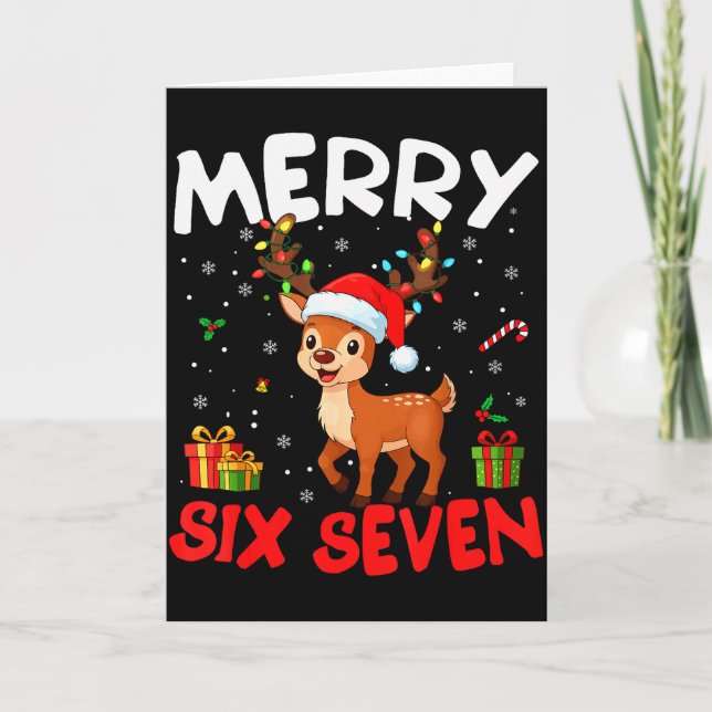 Carte 67 Meme Joyeux Six Sept Renne Noël Drôle W (Devant)