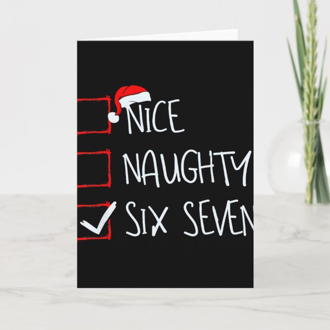 Carte 67 Mème Nice Naughty Six Seven Gen Alpha Drôle Chr (Devant)
