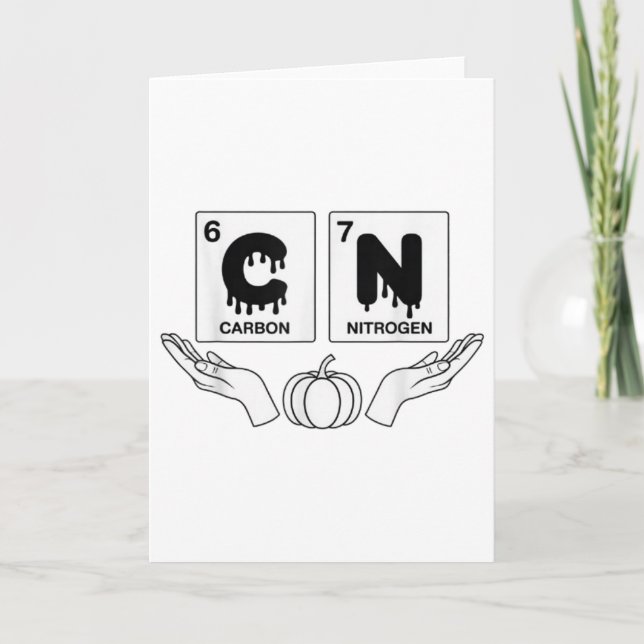 Carte 67 Meme Science Chimie Drôle Art Citrouille Nerd J (Devant)