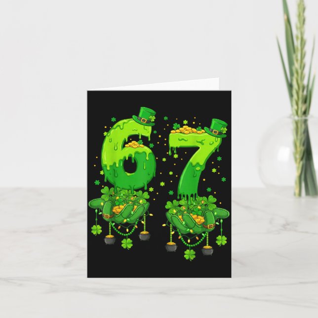 Carte 67 Meme Shamrocks Six Seven Shamrocks 6-7 St Patri (Devant)