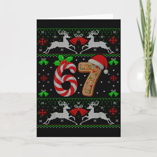 Carte 67 Mème Six Sept Drôle de Noël Xmas Sweate (Devant)