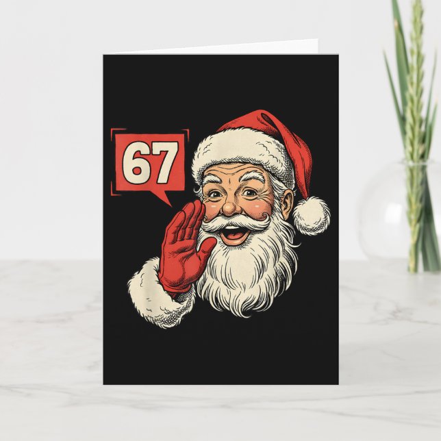 Carte 67 Mème Six Sept Santa Noël Drôle Gen Z Alph (Devant)