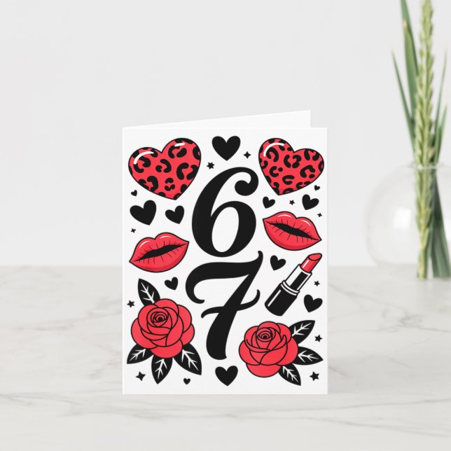 Carte 67 Meme Six Seven 67 Meme Six Seven 6 7 Saint-Vale (Devant)