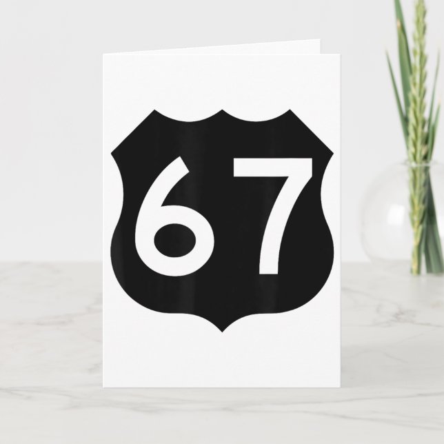 Carte 67 Meme Six Seven 6-7 Blague drôle d'Internet Tend (Devant)