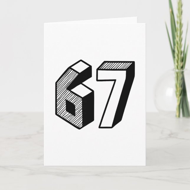 Carte 67 Meme Six Seven 6-7 Blague drôle d'Internet Vira (Devant)