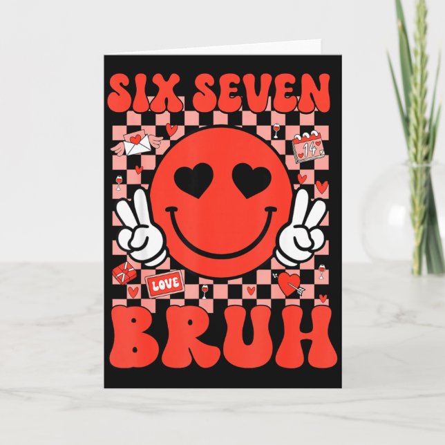 Carte 67 Meme Six Seven 6 7 Bruh Saint-Valentin Cœur Gar (Devant)