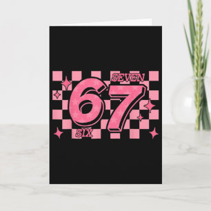 Carte 67 Meme Six Seven À Damier 