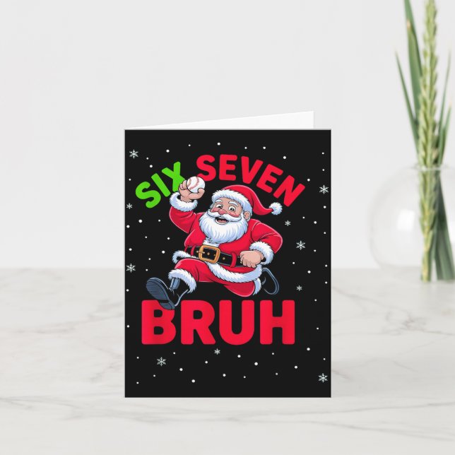 Carte 67 Meme Six Seven Bruh Santa Baseball Christmas Bo (Devant)