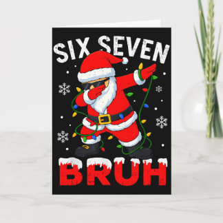 Carte 67 Meme Six Seven Bruh Santa Dabant Drôle Noël