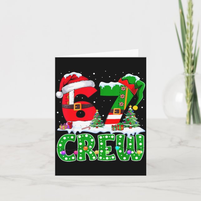 Carte 67 Meme Six Seven Christmas Crew Xmas Lights Famil (Devant)
