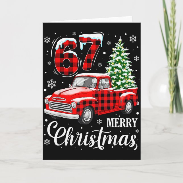 Carte 67 Meme Six Seven Drôle de Noël Meme Argot Femmes (Devant)