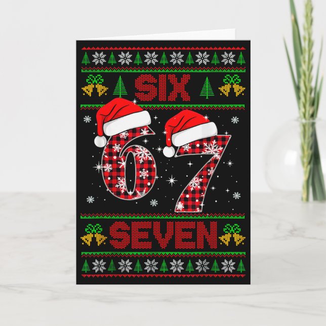 Carte 67 Meme Six Seven Noël Sweater Horrible Pour Enfan (Devant)