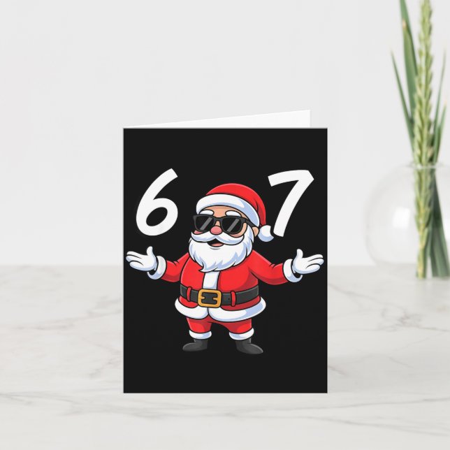 Carte 67 Meme Six Seven Number 6 7 Santa Xmas Christmas  (Devant)