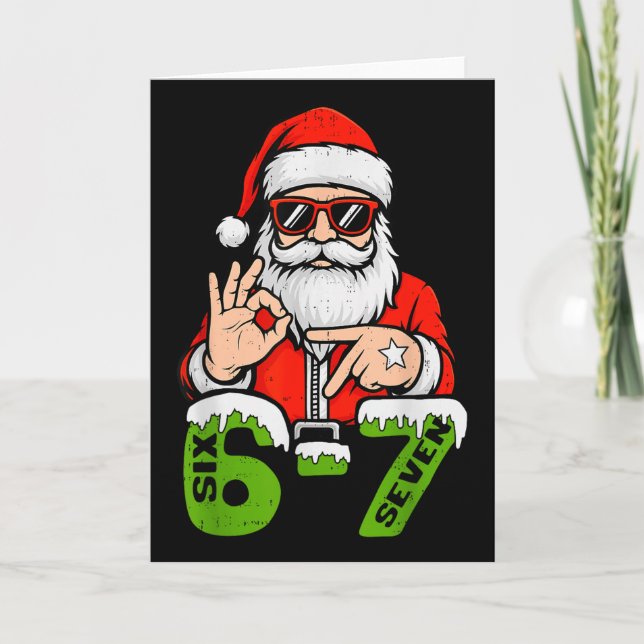 Carte 67 Meme Six Seven Santa Funny Christmas Gen Z Alph (Devant)