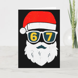 Carte 67 Meme Six Seven Visage de Père Noël Enfants Homm