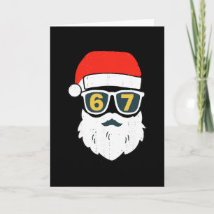 Carte 67 Meme Six Seven Visage de Père Noël Enfants Homm