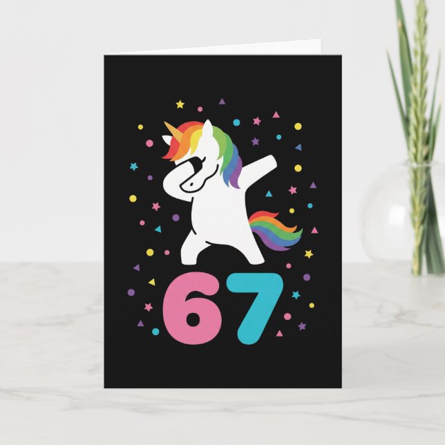 Carte 67 Meme Unicorn for Girls Six Seven Gen Alpha (Devant)