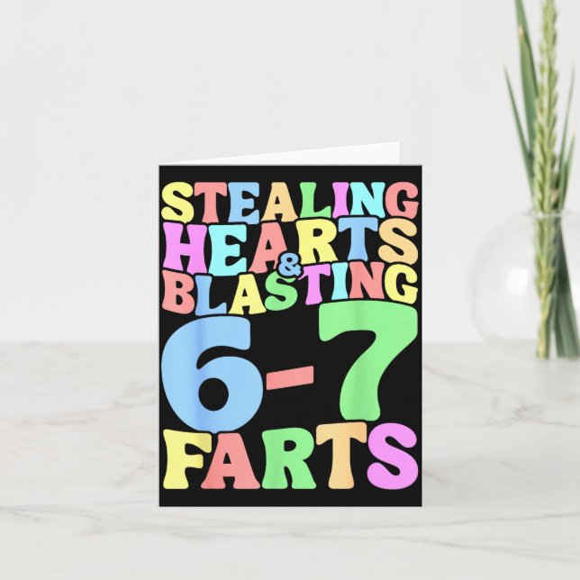 Carte 67 Meme Valentine's Day Six Seven 6-7 Funny Steali (Devant)