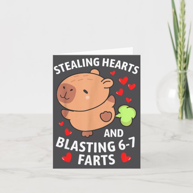 Carte 67 Meme vole des cœurs Capybara Saint-Valentin K (Devant)