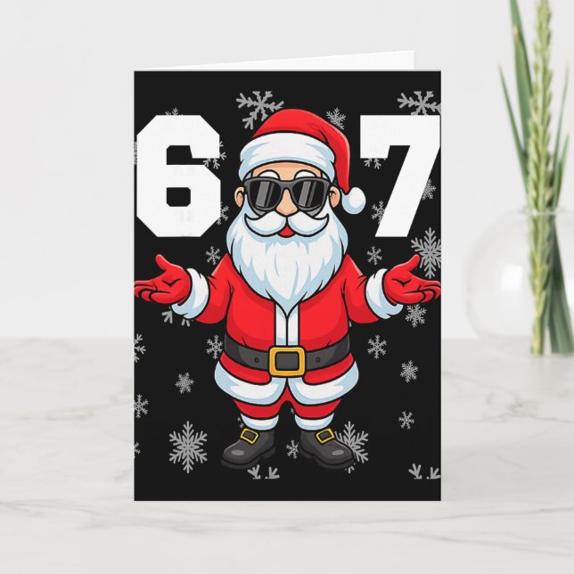 Carte 67 Noël 6 7 Mème Pyjama 67 Bruh Slang  (Devant)