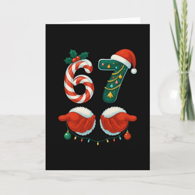 Carte 67 Noël 6 7 Mème Pyjama Fête Gen Alpha Sl (Devant)