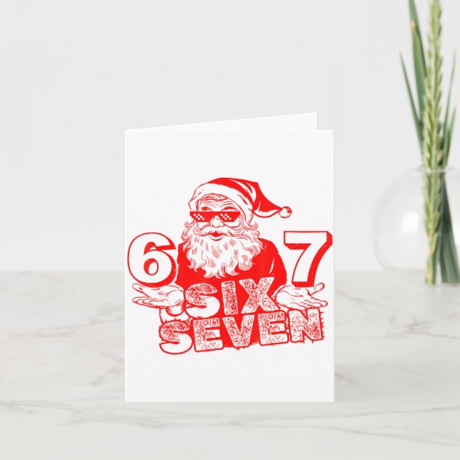 Carte 67 Noël 6 7 Mème Six Sept Drôle Santa Noël B (Devant)
