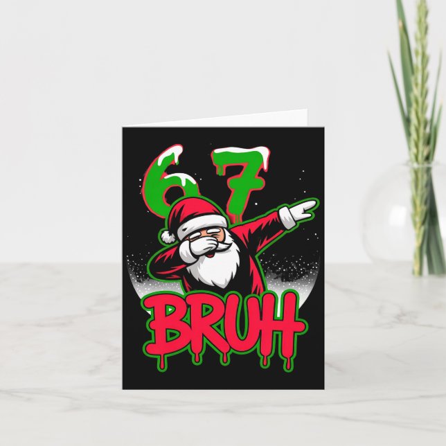 Carte 67 Noël Bruh Drôle Mème Cadeau Garçons Fille Enfan (Devant)