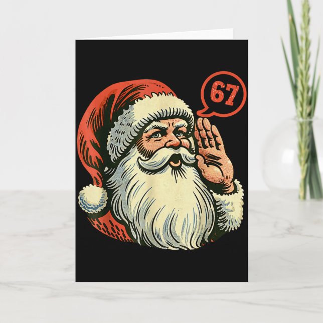 Carte 67 Noël Drôle Six Sept Mème Brainrot Père Noël C (Devant)