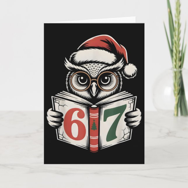 Carte 67 Numéro Chouette Noël Mème Internet Vacances  (Devant)