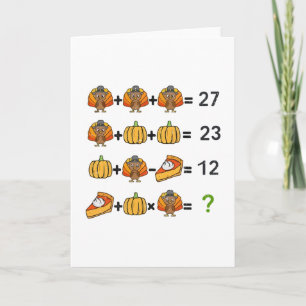 Carte 67 Opération de commande Prof de maths Thanksgivin