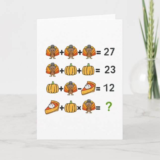Carte 67 Opération de commande Prof de maths Thanksgivin (Devant)