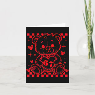 Carte 67 Ourson en peluche coeur mignon Saint Valentin S