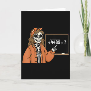 Carte 67 Prof de Maths Squelette Halloween Racine 4489 D