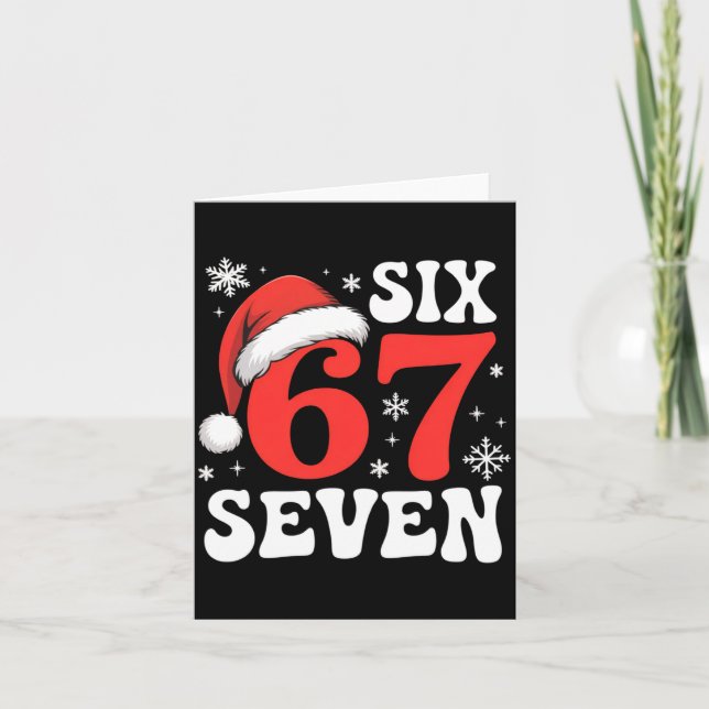 Carte 67 Santa Hat Christmas Six Seven Funny Sayings  (Devant)