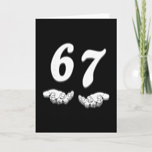Carte 67 Six Sept Avec Mains Noir Et Blanc Art