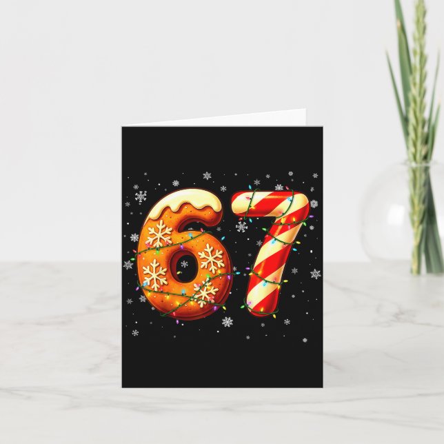 Carte 67 Six Seven 6-7 Gingerbread Candy Cane Christmas  (Devant)