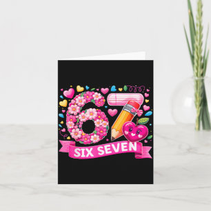 Carte 67 Six Seven 6 7 Mème Conception d'enseignant Sain