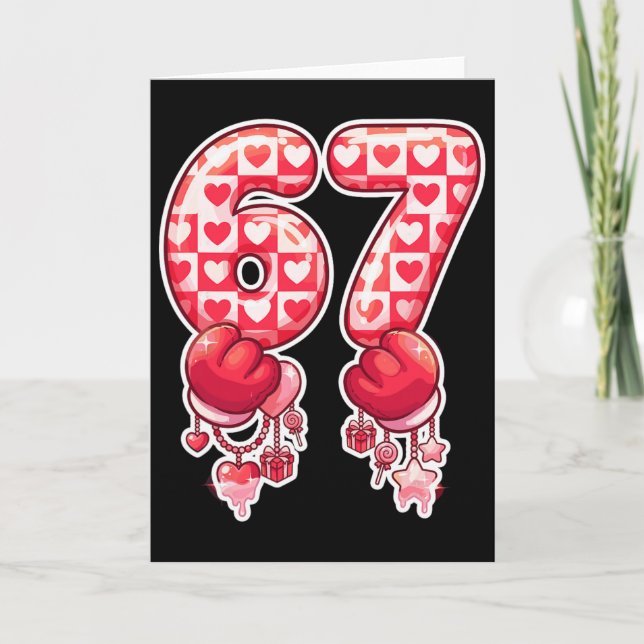 Carte 67 Six Seven Brain Rot Meme Saint-Valentin Gen Alp (Devant)