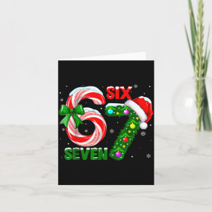 Carte 67 Six Seven Bruh Drôle de Noël 6 7 Mème Hommes Fe