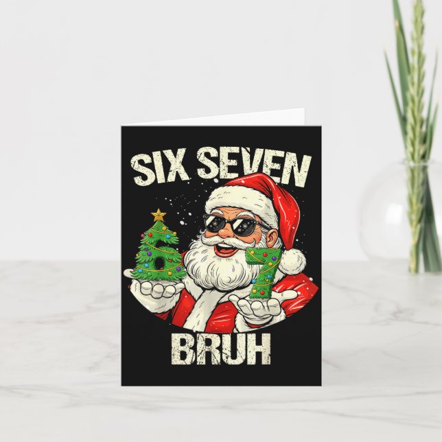 Carte 67 Six Seven Bruh Funny Santa Christmas 67 Meme Xm (Devant)