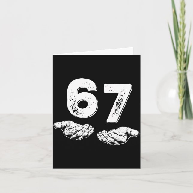 Carte 67 Six Seven Drôle 6 7 Mème Génération Alpha Argot (Devant)