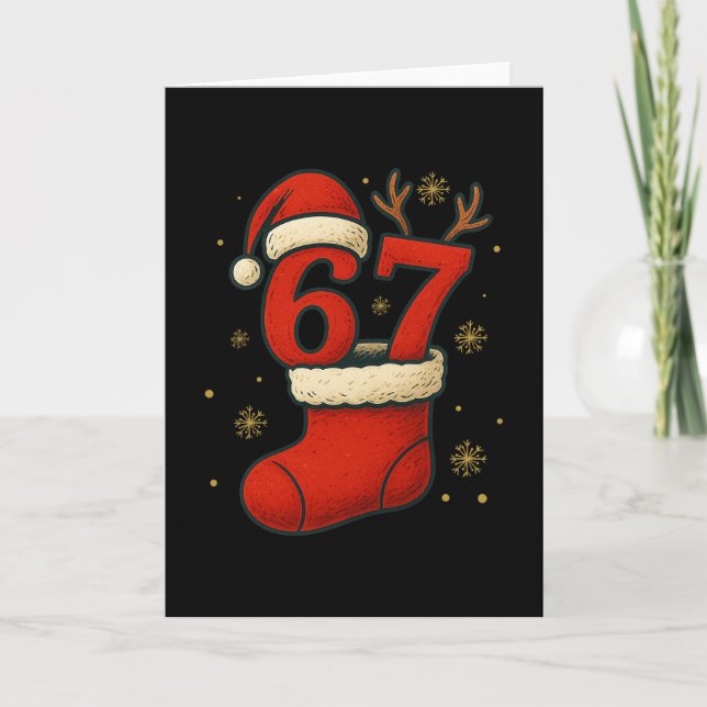 Carte 67 Six Seven Drôle Génération Alpha Mème Noël 2025 (Devant)