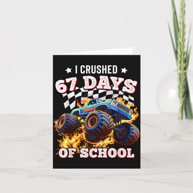 Carte 67 Six Seven I Crush 67 Days Of School Monster Tru (Devant)